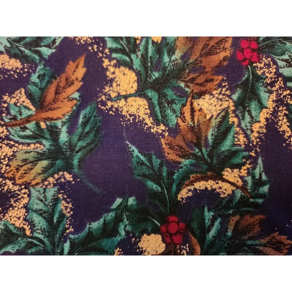 HOLLY BERRY LEAF Christmas fabric Hoffman International vintage NB